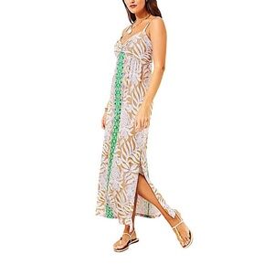 Lilly Pulitzer Tan and Green Floral Dress